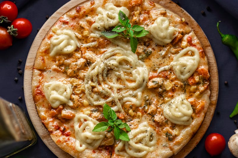 Fresh luce pizza ingredients and toppings